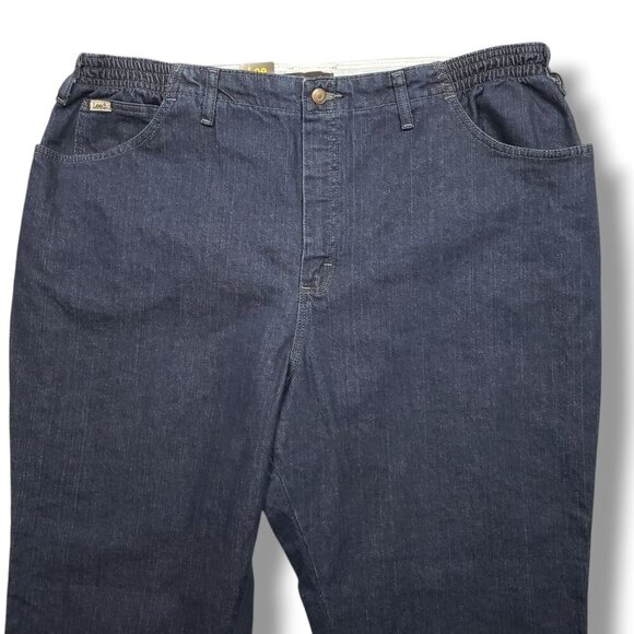 Lee Tapered Leg Jeans Womens Plus 24W Mid Rise Relaxed Fit Dark Wash - Picture 2 of 10
